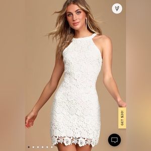 Lulu’s NWOT Love Poem Ivory Lace Mini Dress